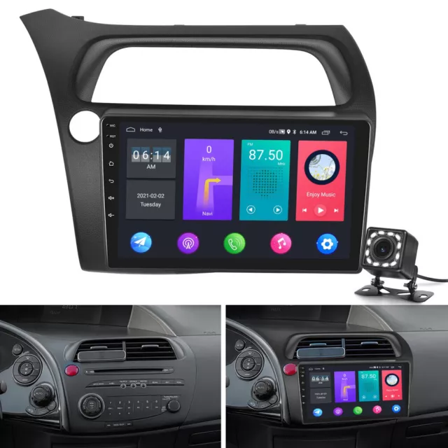 Für 2006-2011 Honda Civic Schrägheck Android 11.0 Autoradio GPS Navi FM RDS BT