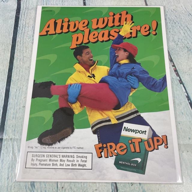 Newport Cgarette Alve Wth Pleasure Orgnal 1980s Vntage Prnt Ad Playboy Magazne