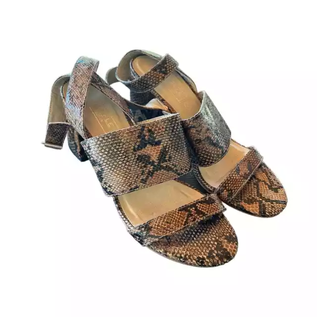 ASOS Truffle Collection size 7 reptile printed faux leather chunky heels strappy