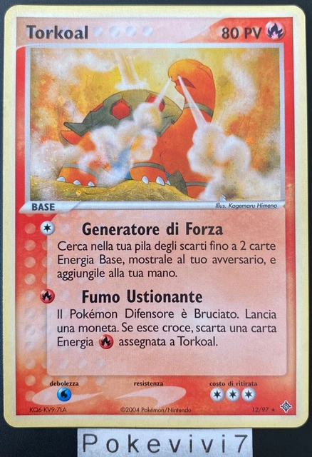 Carte Pokemon TORKOAL 12/97 HOLO Bloc EX Italien ITA
