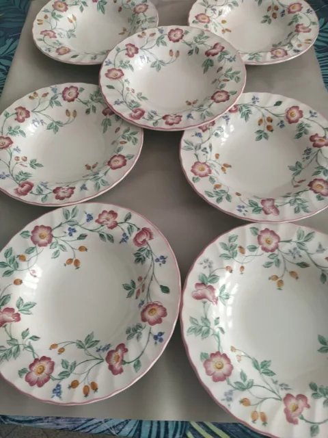 CHURCHILL ENGLAND - 7 Assiettes creuses BRIAR ROSE