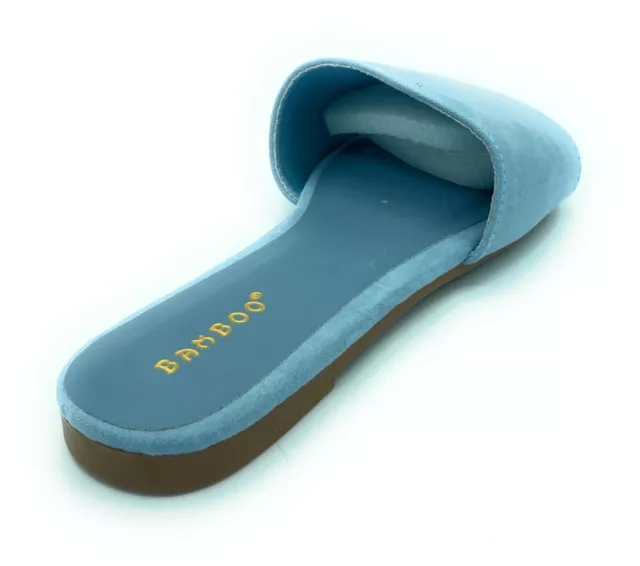 Bamboo Womens Zest-16 Single Strap Slide Sandals Baby Blue Size 8 US / EUR 38 3