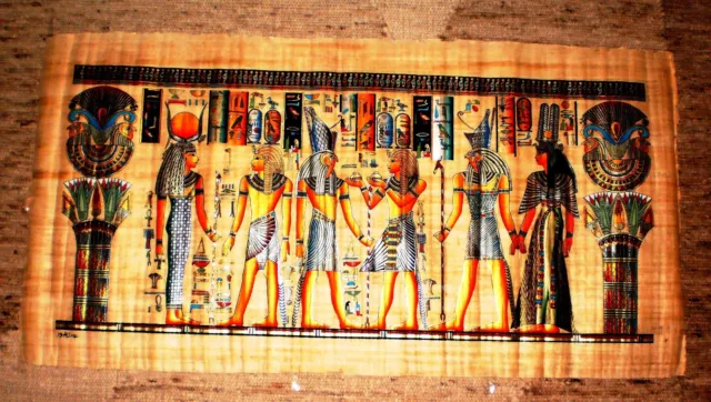 - PRACHTVOLL - Ägypten Egypt Ägyptisch Papyrus WandBild Signiert Groß XL 120x60 2