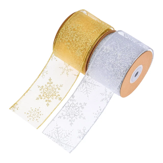 2x 10 Yards Weihnachten Wired Ribbon Geschenkverpackung Handwerk