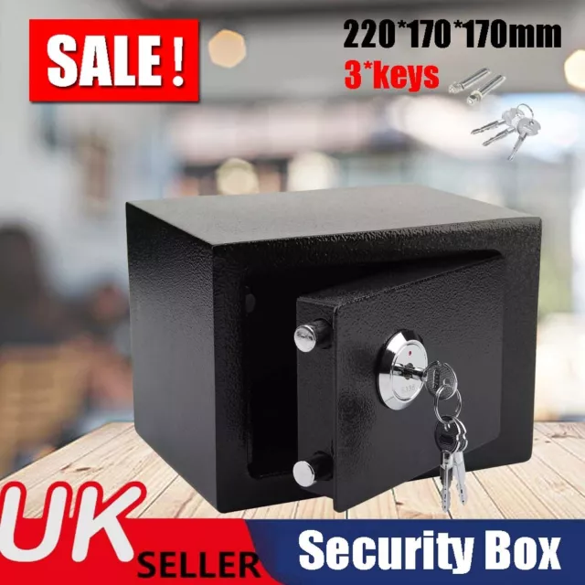 High Security Strong Iron Steel Safes Key Lock Safety Box Home Storage Money