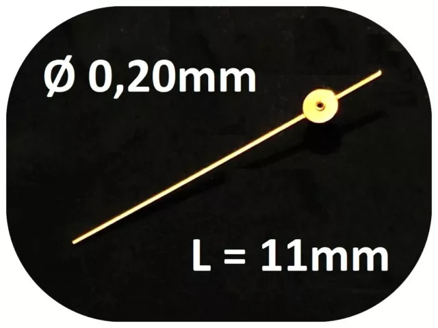 Sekundenzeiger 0,20mm langes Rohr GOLD 11mm - center second hand GOLD LR16