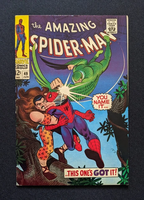 AMAZING SPIDER-MAN 49 Vulture & Kraven Marvel 1967  SILVER AGE 🔑 W/OW 🔥