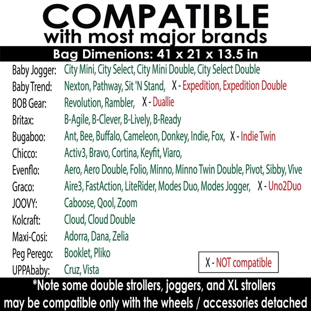 Zohzo Stroller Travel Bag - Standard/Double Strollers - 41x21x13.5 Inches -...