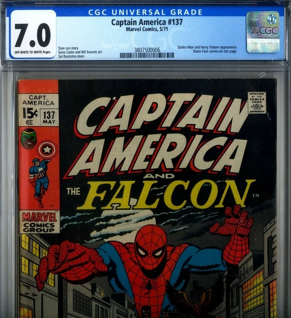 PRIMO:  CAPTAIN AMERICA & Falcon #137 w Spider-Man FN/VF 7.0 CGC Marvel comics