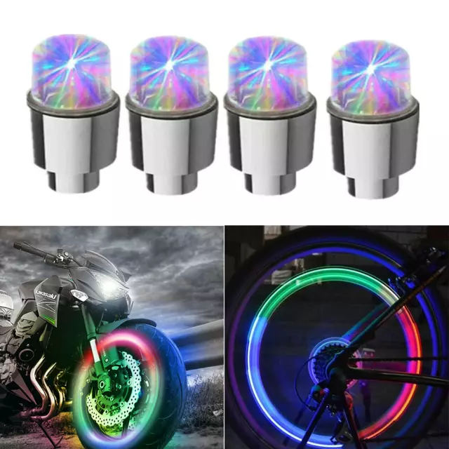 Solar Energy Auto Flash LED Car Wheel Hub Tire Tyre Valve Cap Light Lamp Mode