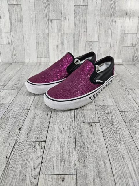 Vans Skate Pink Glitter Slide On Shoes Skeakers Womens Size 9