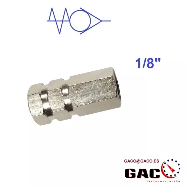 Valvula Retencion 1/8" H Antiretorno 1-10Bar Aire Neumatica Laton Cromado