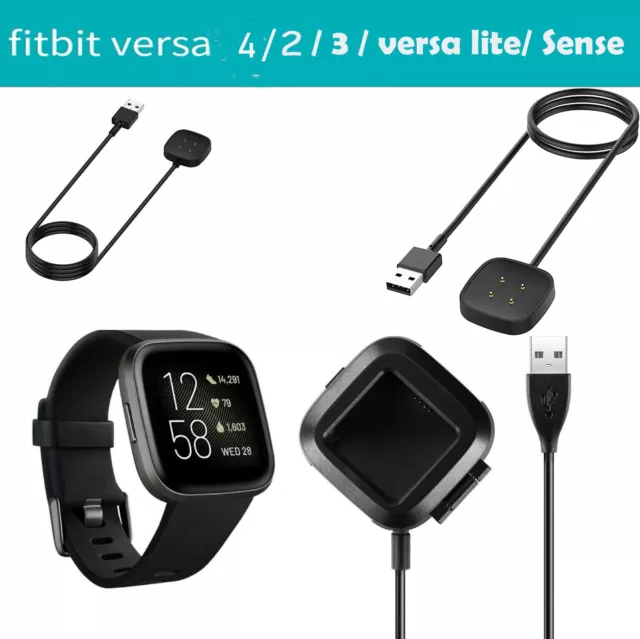 For Fitbit Versa 4 3 Sense 2 Versa lite USB Charger Cable Charging
