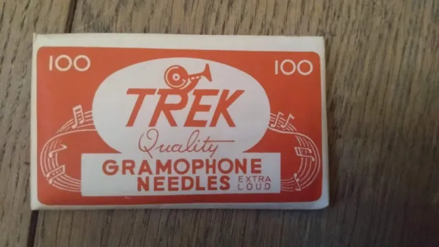 Pack of 100 Vintage Trek Gramophone Needles in original packaging