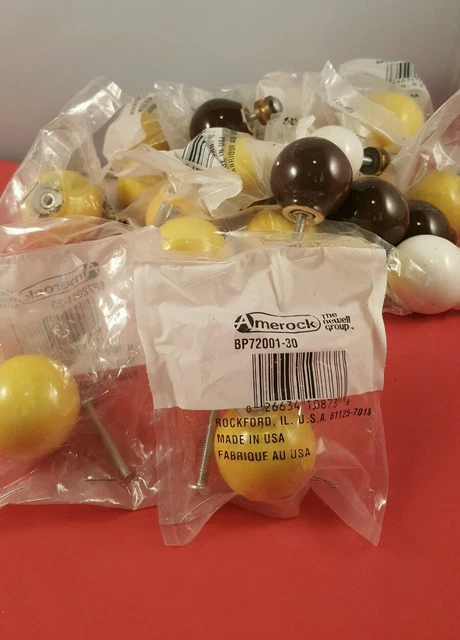 Lot Of 25 Amerock Porcelain Round Ball Cabinet Knobs / Door Pulls (BP72001-30)
