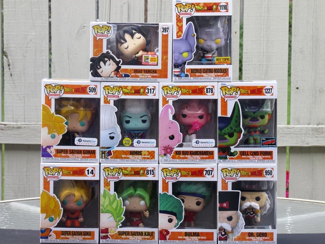 (10) NEW Funko Pop Dragon Ball Z  Lot - Dead Yamcha, Cell 2nd Form, Goku, Beerus