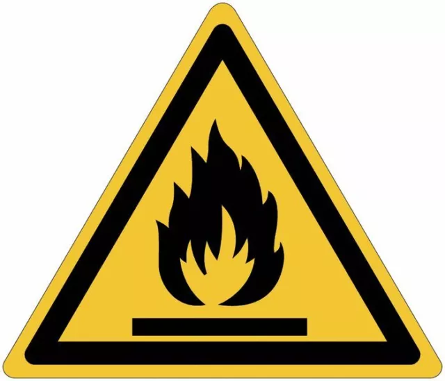 Panneaux adhésifs danger "Matières inflammables " ISO 7010 - W021