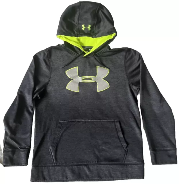 Under Armour Pullover Hoodie Mens Med Loose X Strom1 Sweatshirt Black Reflective