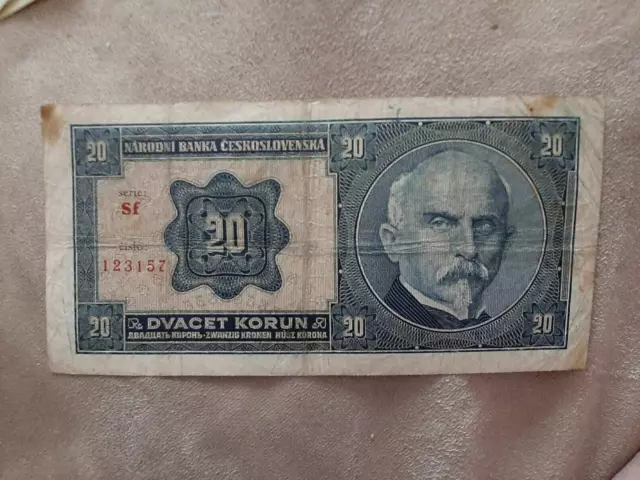 20 Koruna Czechoslovakia Nice Shape Combine  Shipping No Reserve