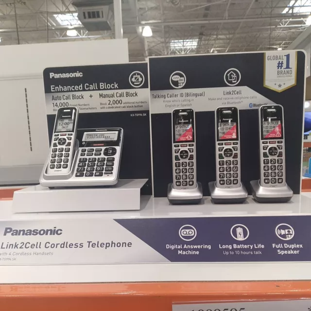 Panasonic KX-TG994 SK DECT 6.0 Bluetooth 4-Handset Cordless Phone Bundle Set NEW