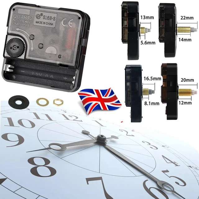 SILENT DIY QUARTZ Movement Kit Wall Clock Motor Mechanism Long Spindle ...