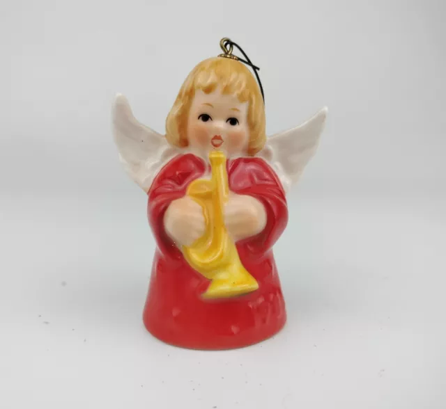 1985 Goebel Annual Angel Bell Christmas Tree Ornament - Red Gown