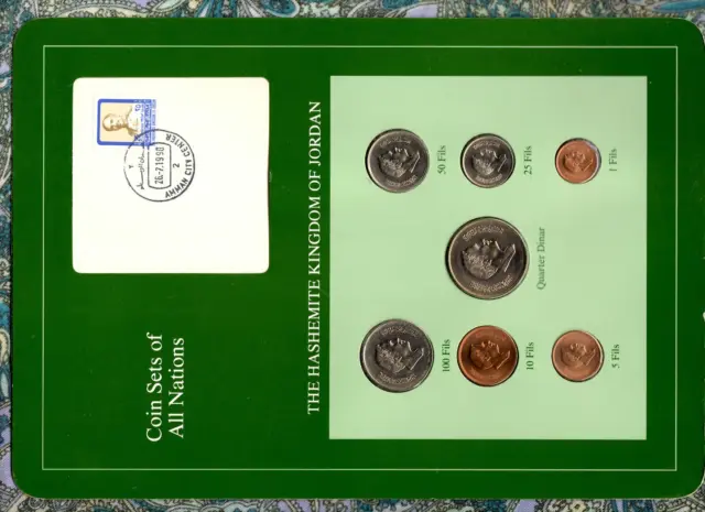 Coin Sets of All Nations Jordan 1978-1989 UNC 1/4 Dinar 1981 1 Fil 1984