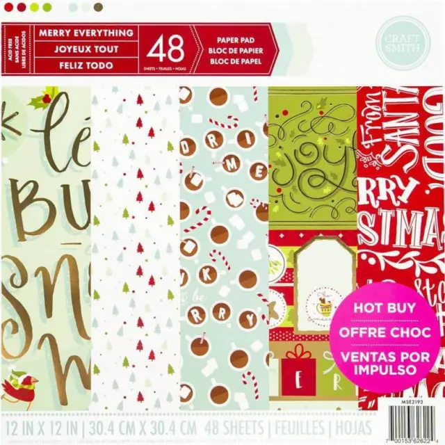 Craft Smith Design-Papierblock 30,4 x 30,4cm (48 Blatt) - Merry Everything