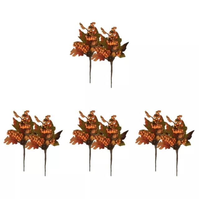 8 Pcs Baumzweige Zur Dekoration Künstliche Beeren Steckblumen Herbstliche Kranz
