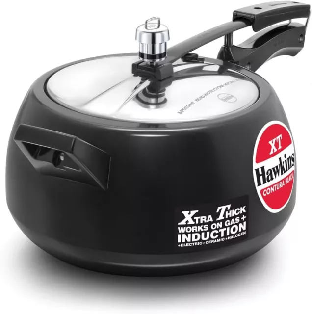 Hawkins Pressure Cooker CONTURA BLACK & Xtra Thick - 3L 5L 8L 10L 12L 15L