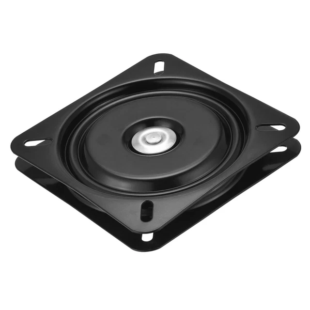 7,5" Metal Lazy Susan Giratoria Placa Bola Rodamiento Soporte, Cuadrada Negro