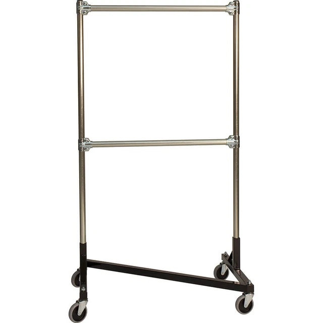 Z-Rack, Heavy Duty Clothes Rack 36" L X 60" Uprights, Double Rail Black 233602