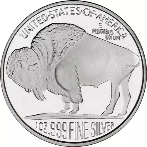 Silvertowne Mint INDIAN HEAD / BUFFALO 1oz .999 Silver Bullion Round Coin 39mm