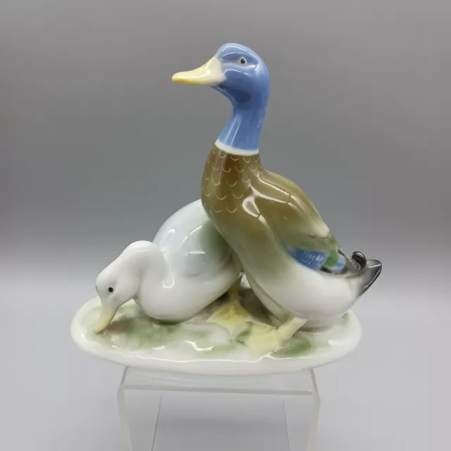 Vintage Porcelain Duck Pair Figurine Gerold Porzellan Bavaria Western Germany