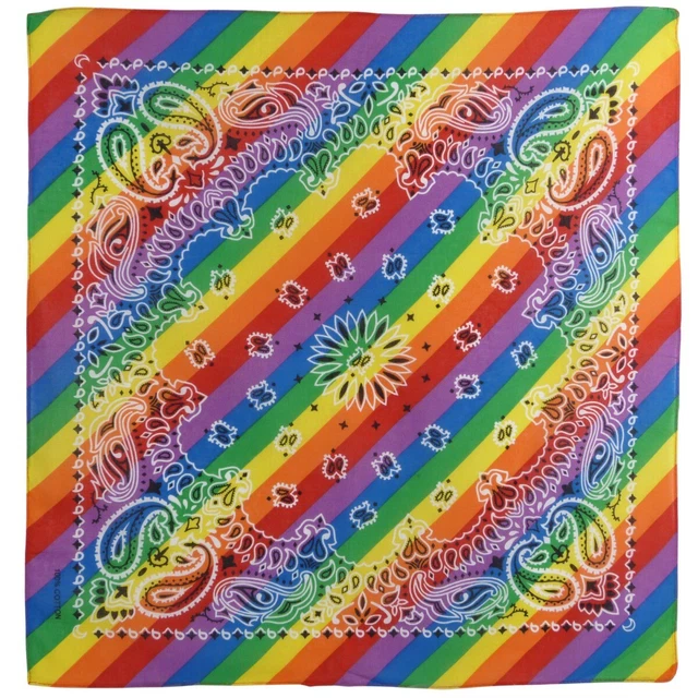 Pickled Moon Rainbow Paisley Bandana Cotton Gay LGBT Pride Pickled Moon Rainbow Paisley Bandana Cotton Gay LGBT Pride