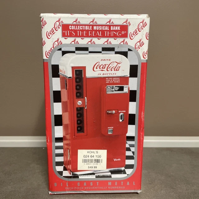 1994 Enesco Coca Cola Vending Machine Diecast Musical Bank Complete