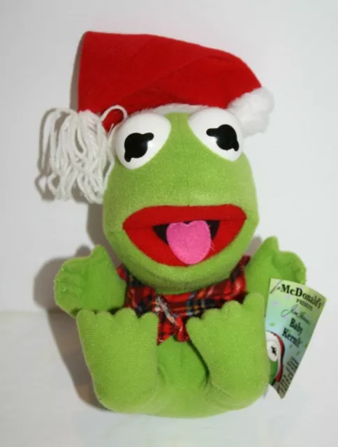 McDonalds Vtg 1987 Baby Kermit Frog Xmas Plush Jim Henson Sesame Street Muppets
