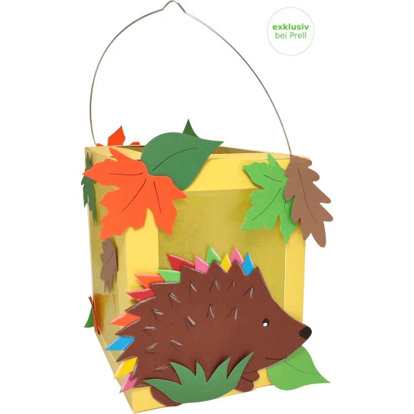 Laternen Bastelset Igel vorgedruckt, 4 Stück, Laternenumzug für Kinder, DIY