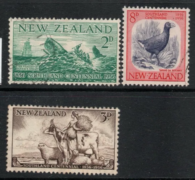 A6 ; Nz 1956 Southland Centenary ; Complete Set / 3 ; Very Fine-Used