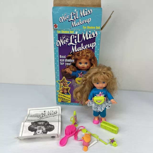 Vintage 1991 Wee Lil Miss Makeup Doll Complete Outfit Accessories Original Box