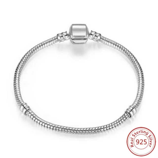 Bracciale Ciondolo Catena Serpente Argento Sterling compatibile con tutti i Marchi Europei