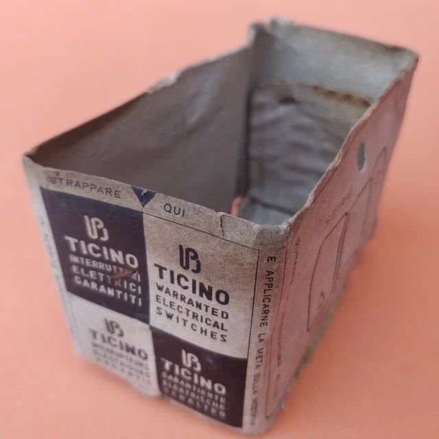 Scatola Pubblicitaria Bticino Box Interruttori Vintage Collezione Domino Anni 50