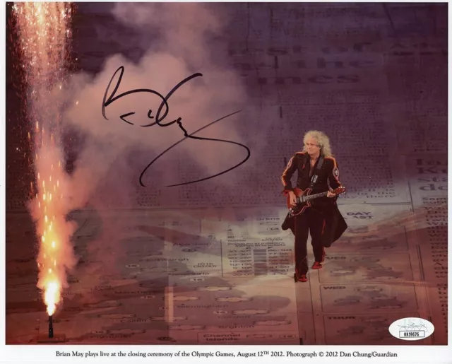 Brian May Queen 8X10 Photo Hand Signed Autographed JSA COA