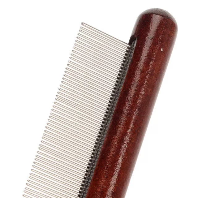 (Fine Tooth Comb)Cat Comb Dog Grooming Brush Wooden Handle Durable