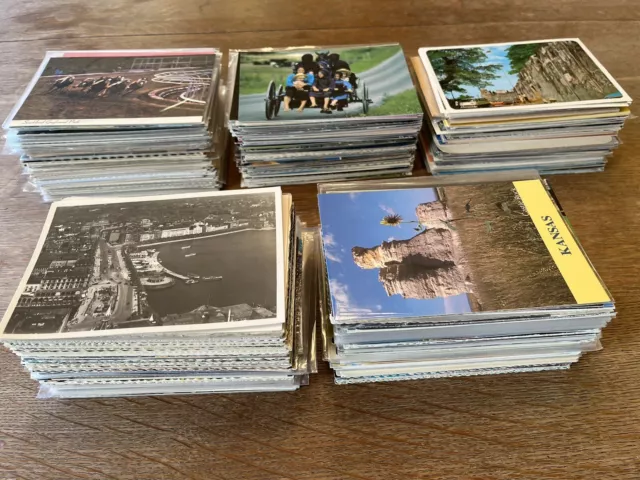 1000+ Vintage Continental Size Postcard Lot - RPPCs Views Hotels Collection