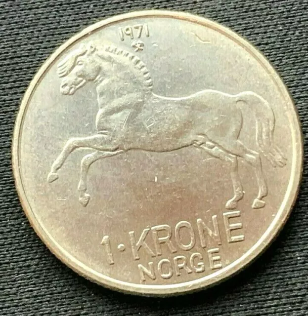 1971 Norway 1 Krone coin GEM UNC     #C190