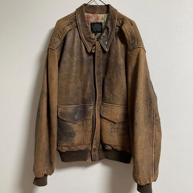 VERA PELLE Balster Jacket, Suede Leather Blouson, Men's Size L, Vintage Genuine Leather Suede Leather brown type Vintage Second Hand