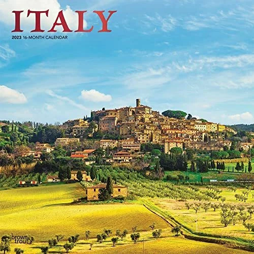 Italien | 2023 12 x 24 Zoll monatlicher quadratischer Wandkalender | Folie gestempelter Deckel | Br