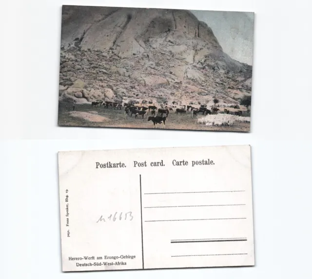 (n16653)   Ansichtskarte hererowerft im Erongogebirge Deutschsüdwestafrika,