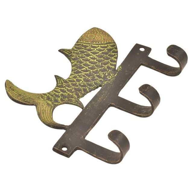 Handmade Brass Fish Design Hat Cloth Key Wall Hook Coat Hangers
